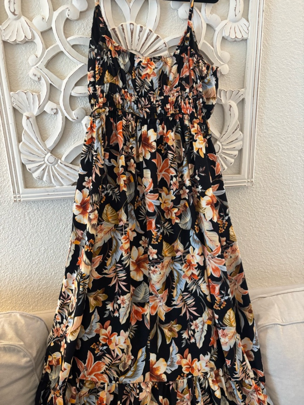 🌺 Gorgeous Tropical Floral Print Black Maxi Dress 🌺 Size 3x 🌺 EUC - Picture 7 of 7
